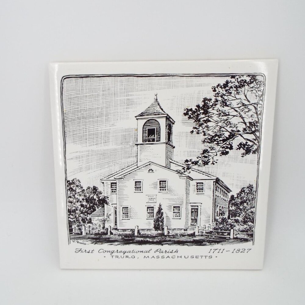 Screencraft Hand Decorated Massachusetts Ceramic Trivet Tiles Set of 3 - Picture 7 of 9